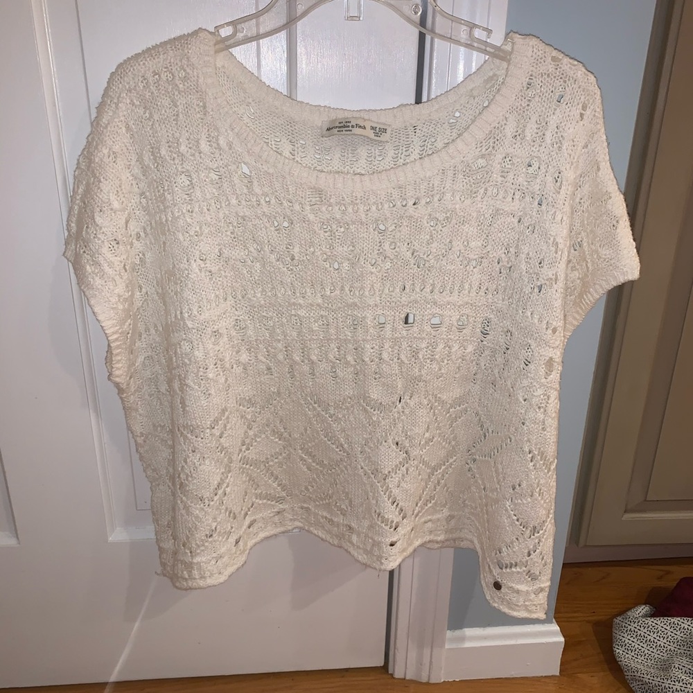 White cropped sweater